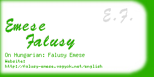 emese falusy business card